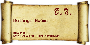 Belányi Noémi névjegykártya